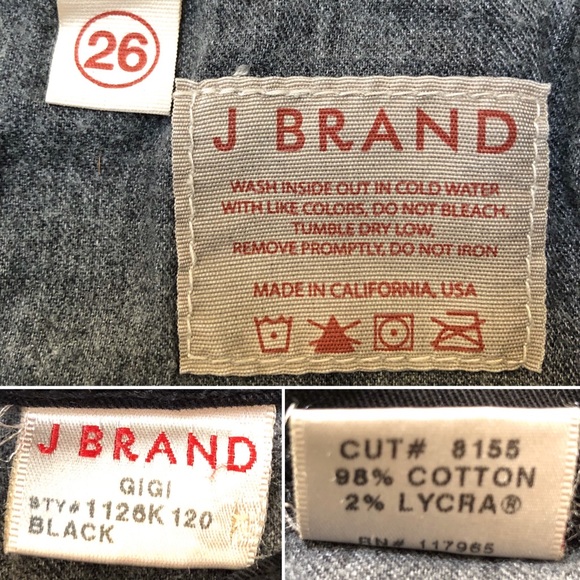 J Brand Gigi Crop Black Pant Stretch 26 - Picture 8 of 8